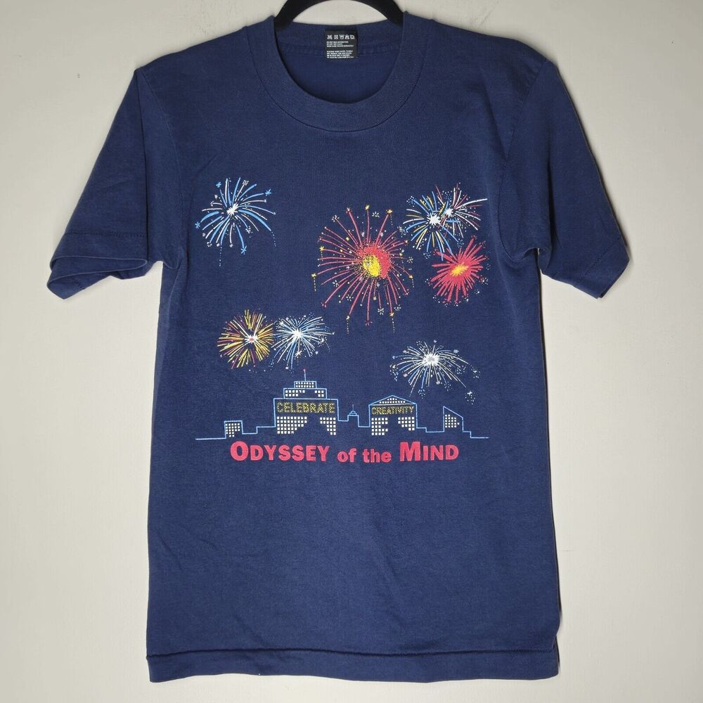Vintage Fireworks Size Small Single Stitch T- Shirt  Odyssey Of The Mind Best